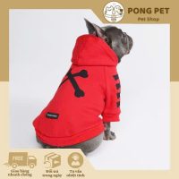 Áo Hoodie Cho Chó Họa Tiết Xương Cá Tinh Nghịch – Pong Pet Shop