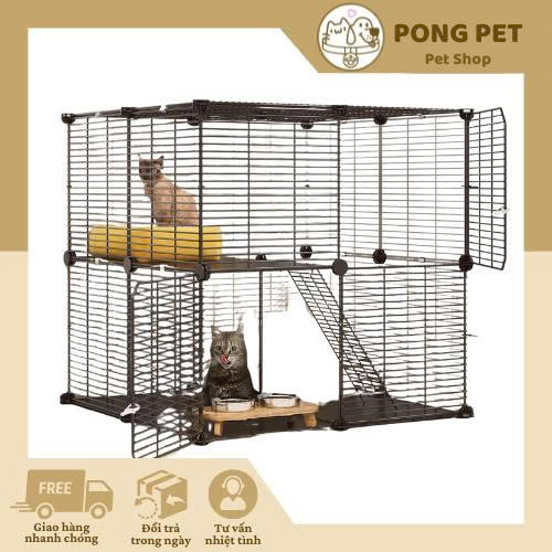 Lồng Nuôi Mèo 2 Tầng - Pong Pet Shop